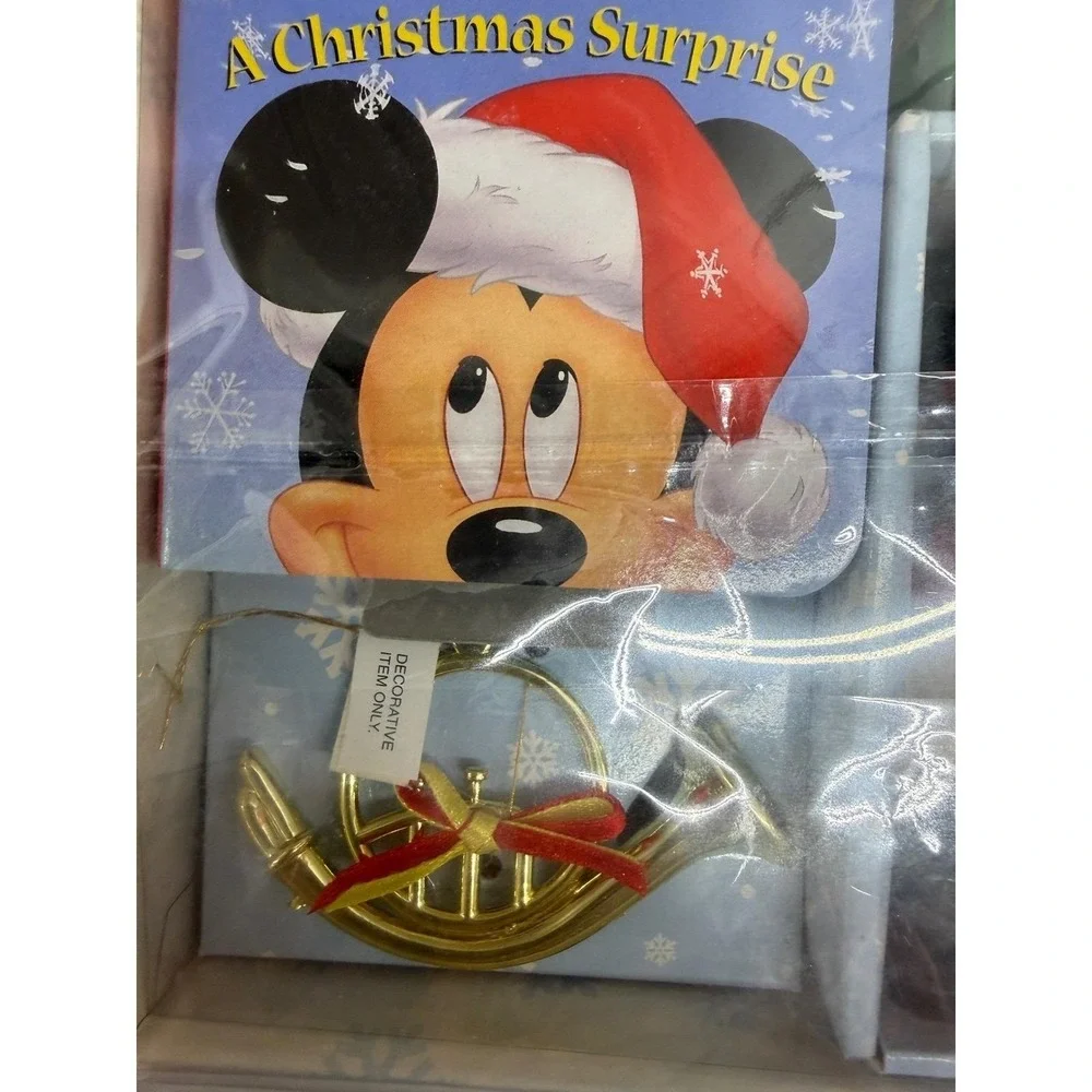 Disney Mickey Mouse A Christmas Surprise Gift Set Plush Book Ornament Vintage
